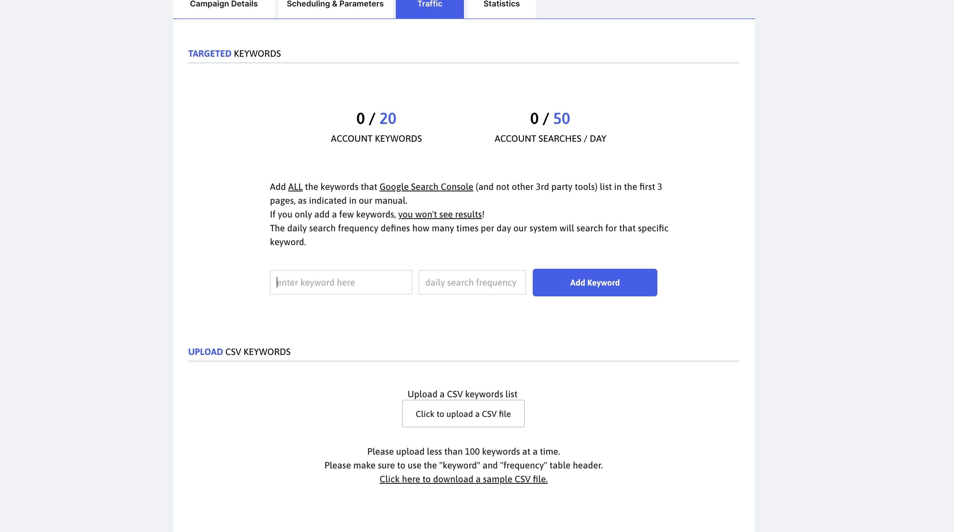 Screenshot of: Paste all the keywords and divide the search frequency to reflect a month-over-month increase of up to 30%. 