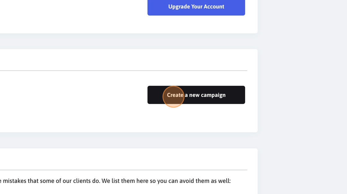 Screenshot of: Click "Create a new campaign"