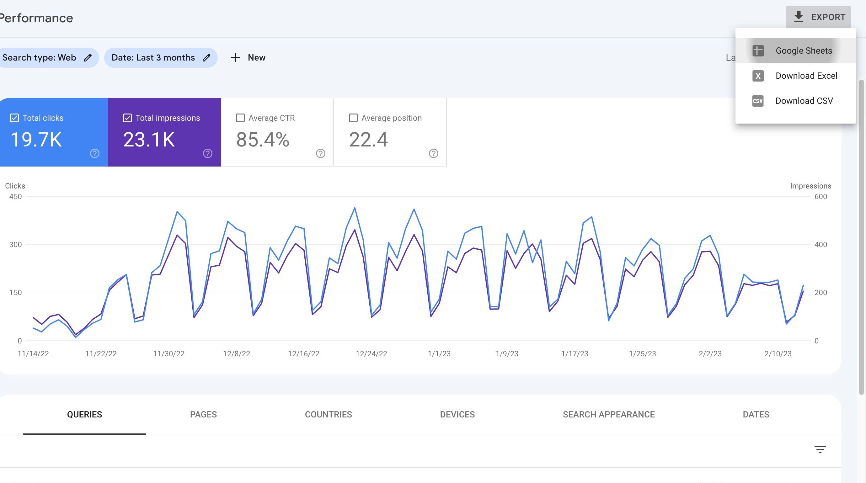 Screenshot of: Click "Google Sheets"