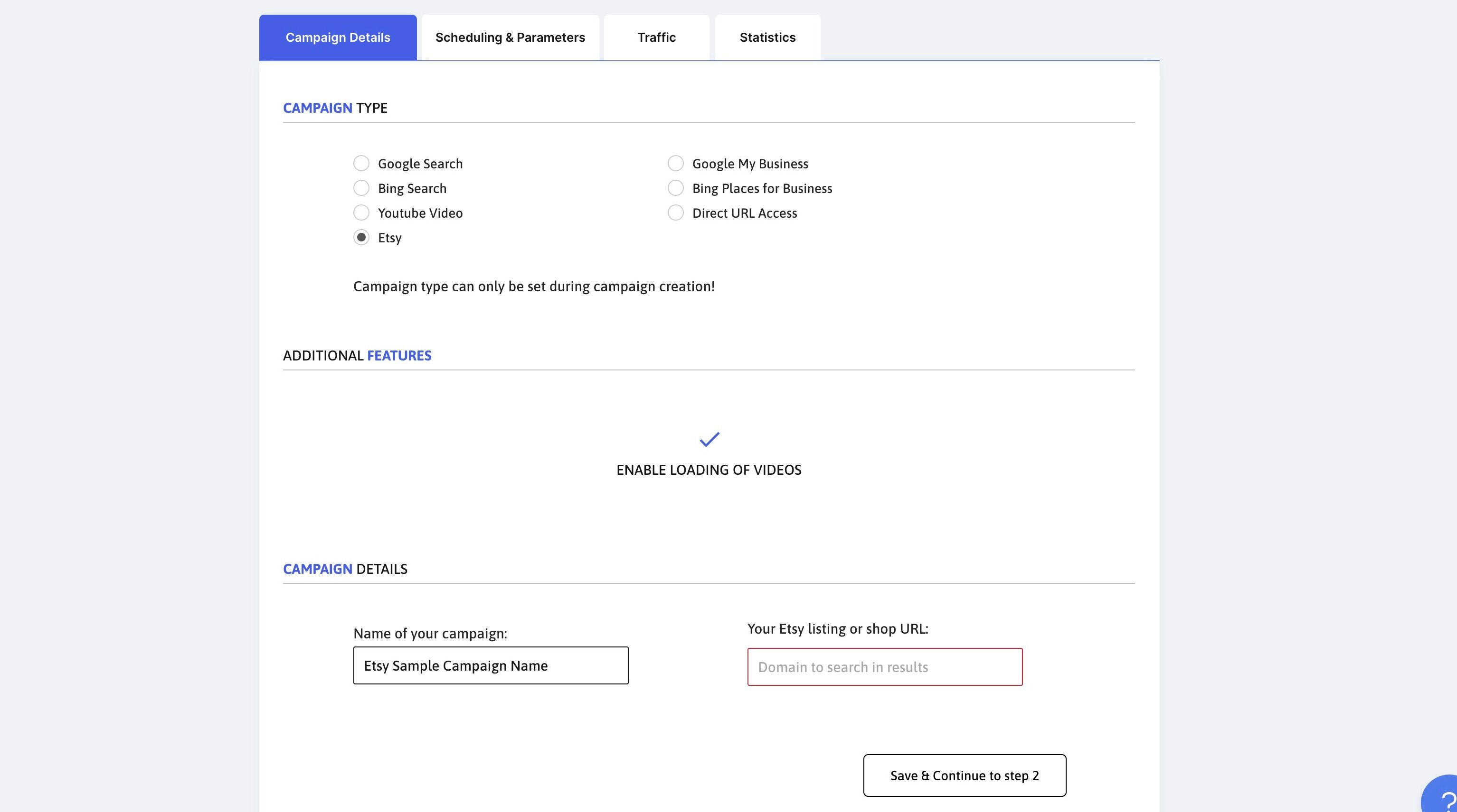 Screenshot of: Click the "Domain to search in results" field.