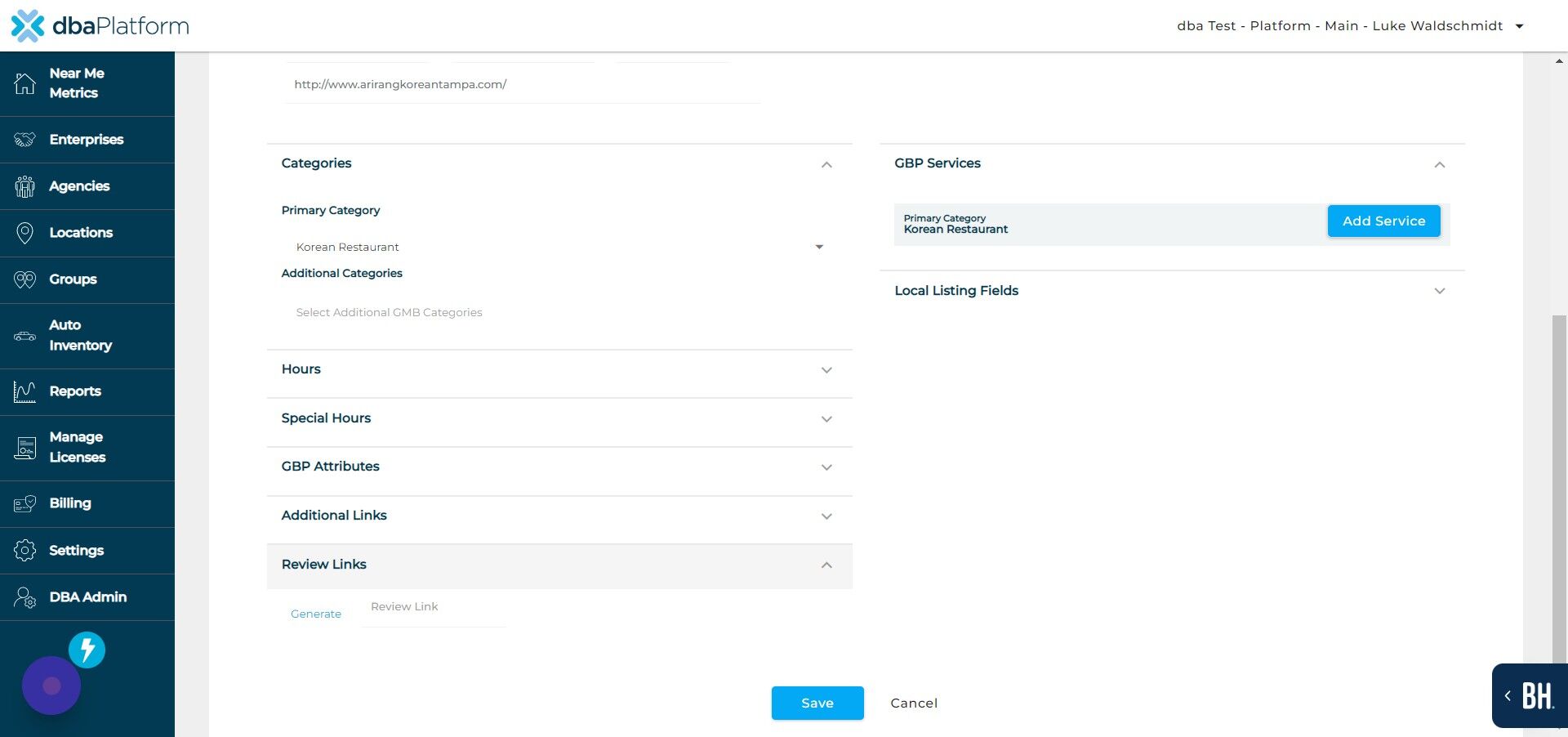 Screenshot of: Click "Generate"