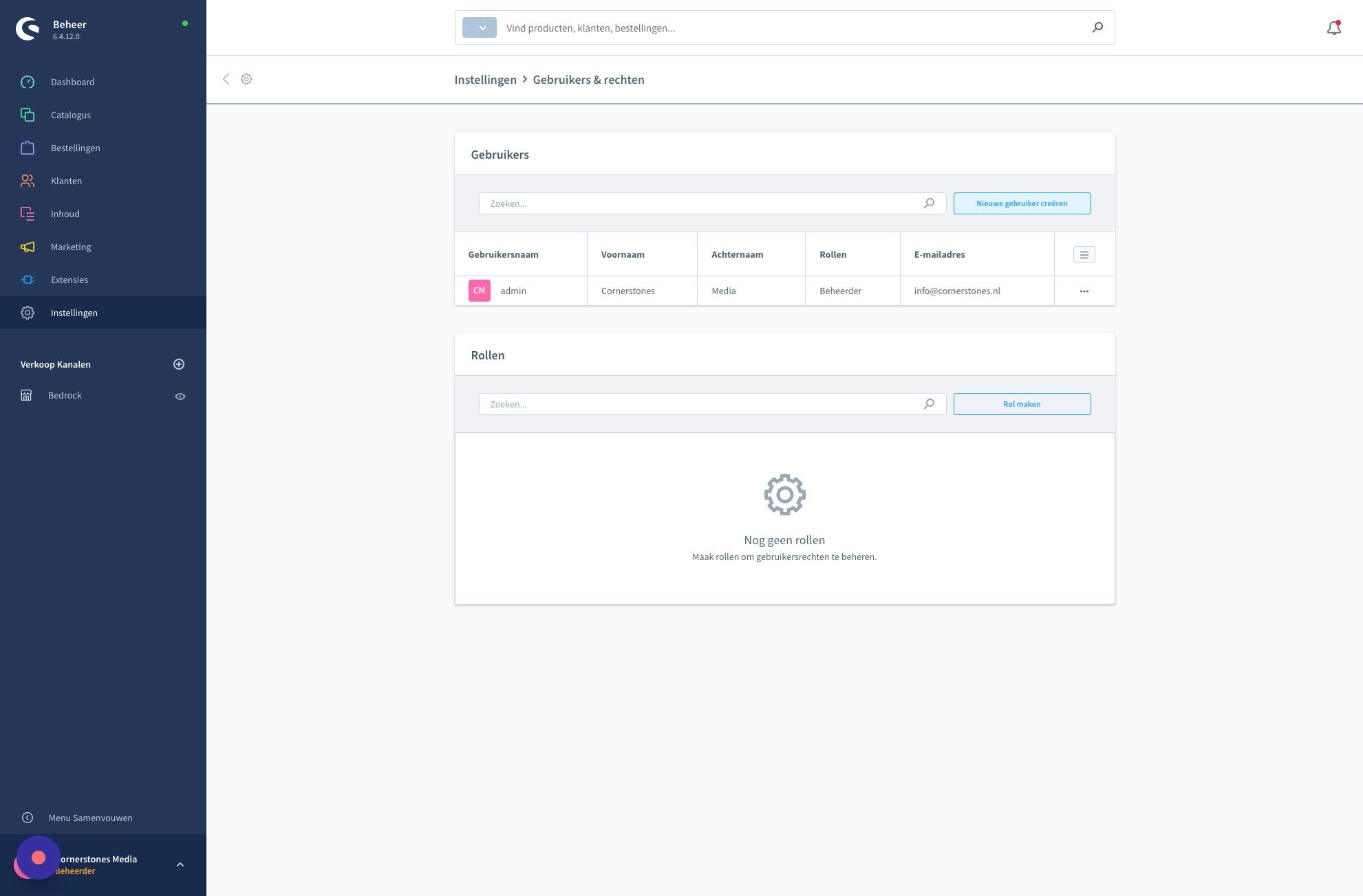 Screenshot of: Klik "Nieuwe gebruiker creëren"