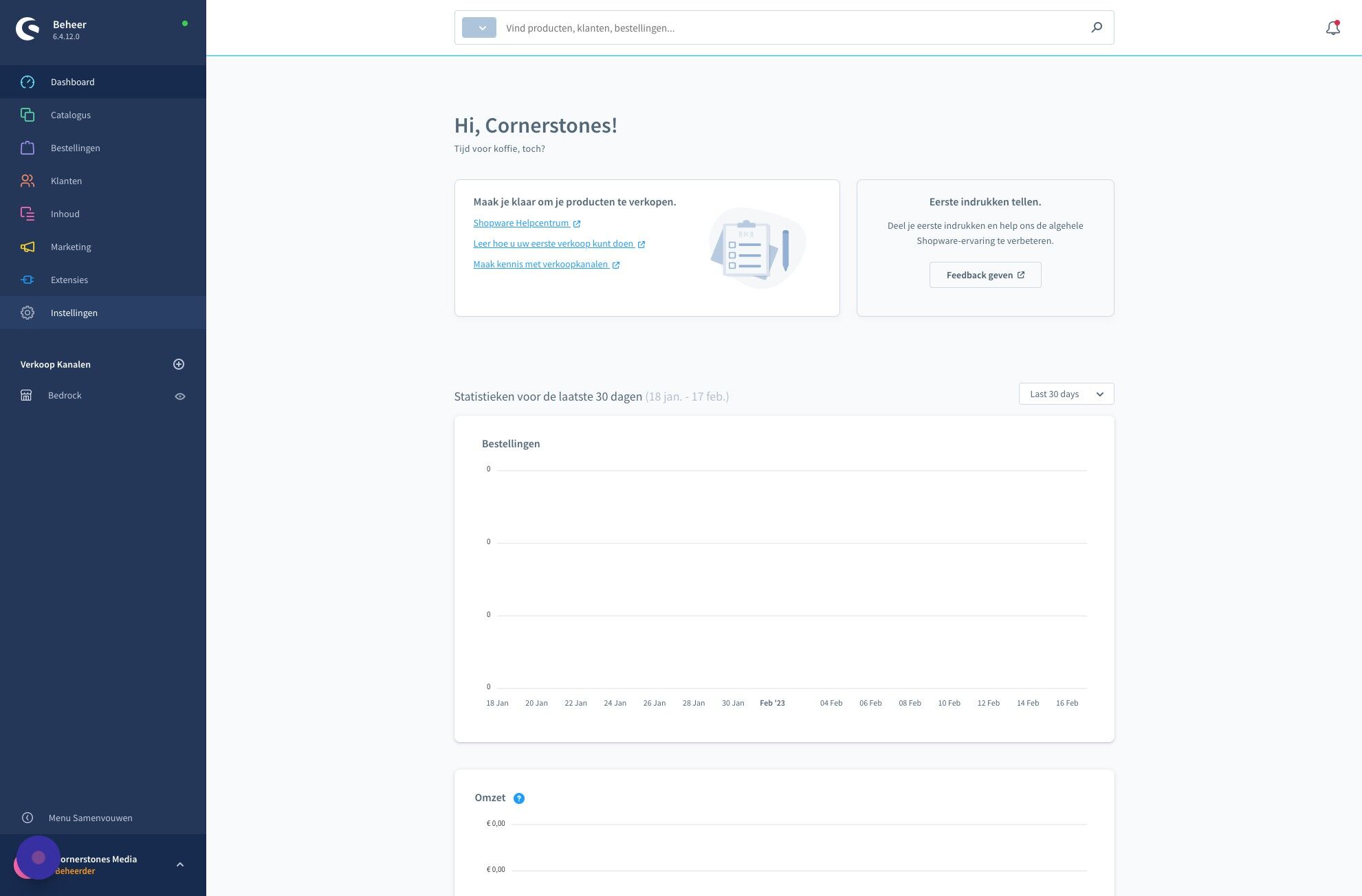 Screenshot of: Klik "Instellingen"