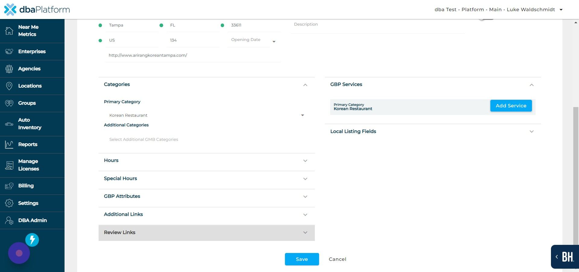 Screenshot of: Click "Review Links"