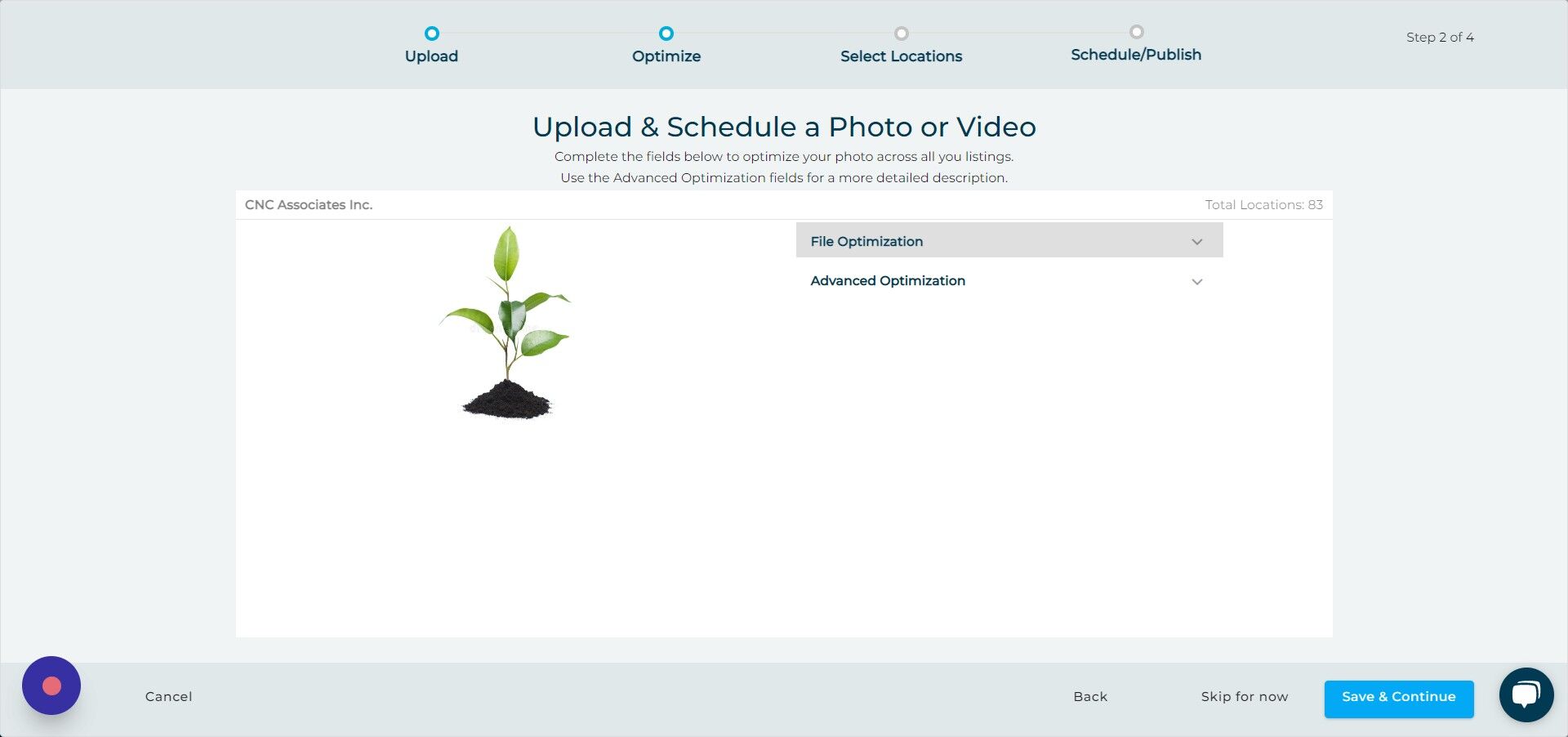 Screenshot of: Click "File Optimization"