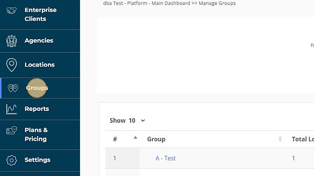 Screenshot of: Click "Groups"