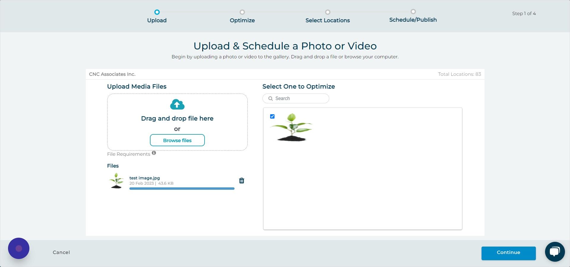 Screenshot of: Click "Continue"
