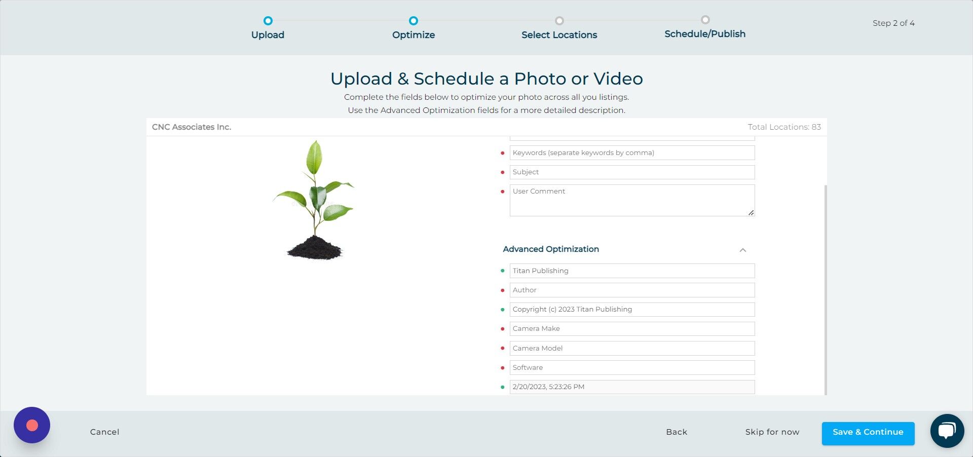 Screenshot of: Click the "Author" field.