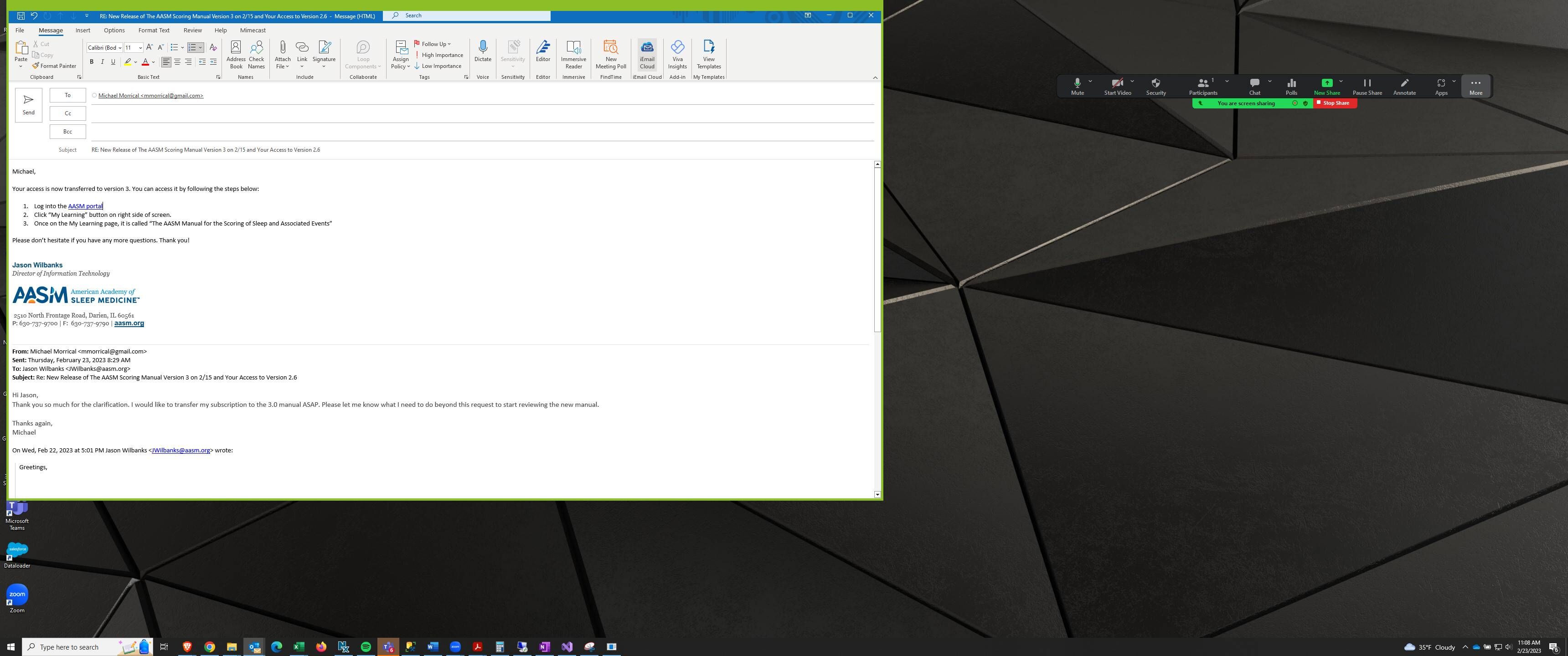 Screenshot of: Click "iEmail Cloud" in Outlook toolbar 