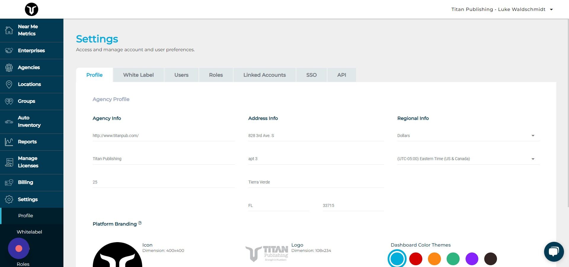 Screenshot of: Click "Linked Accounts"