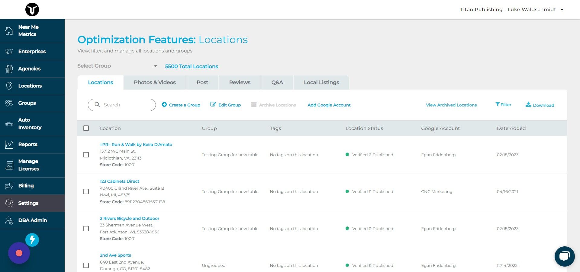 Screenshot of: Click "Settings"
