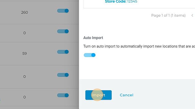 Screenshot of: Click "Import"