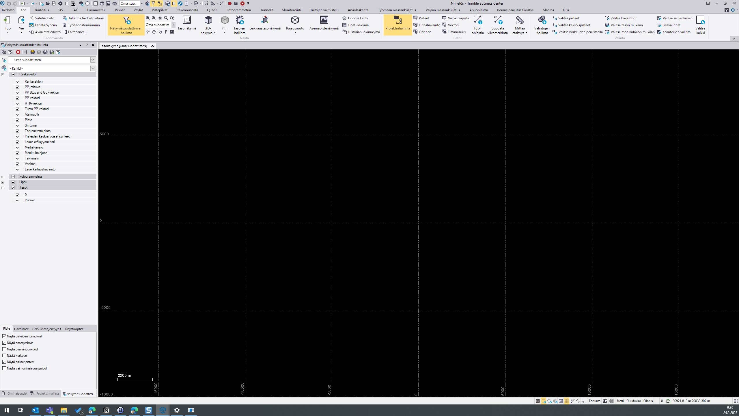 Screenshot of: Valitse "Fotogrammetria" moduuli