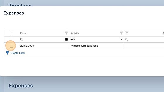 Screenshot of: Select the newly created expense. 