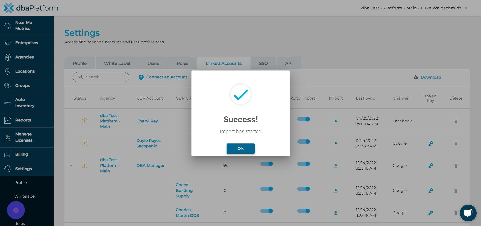 Screenshot of: Click "Ok"