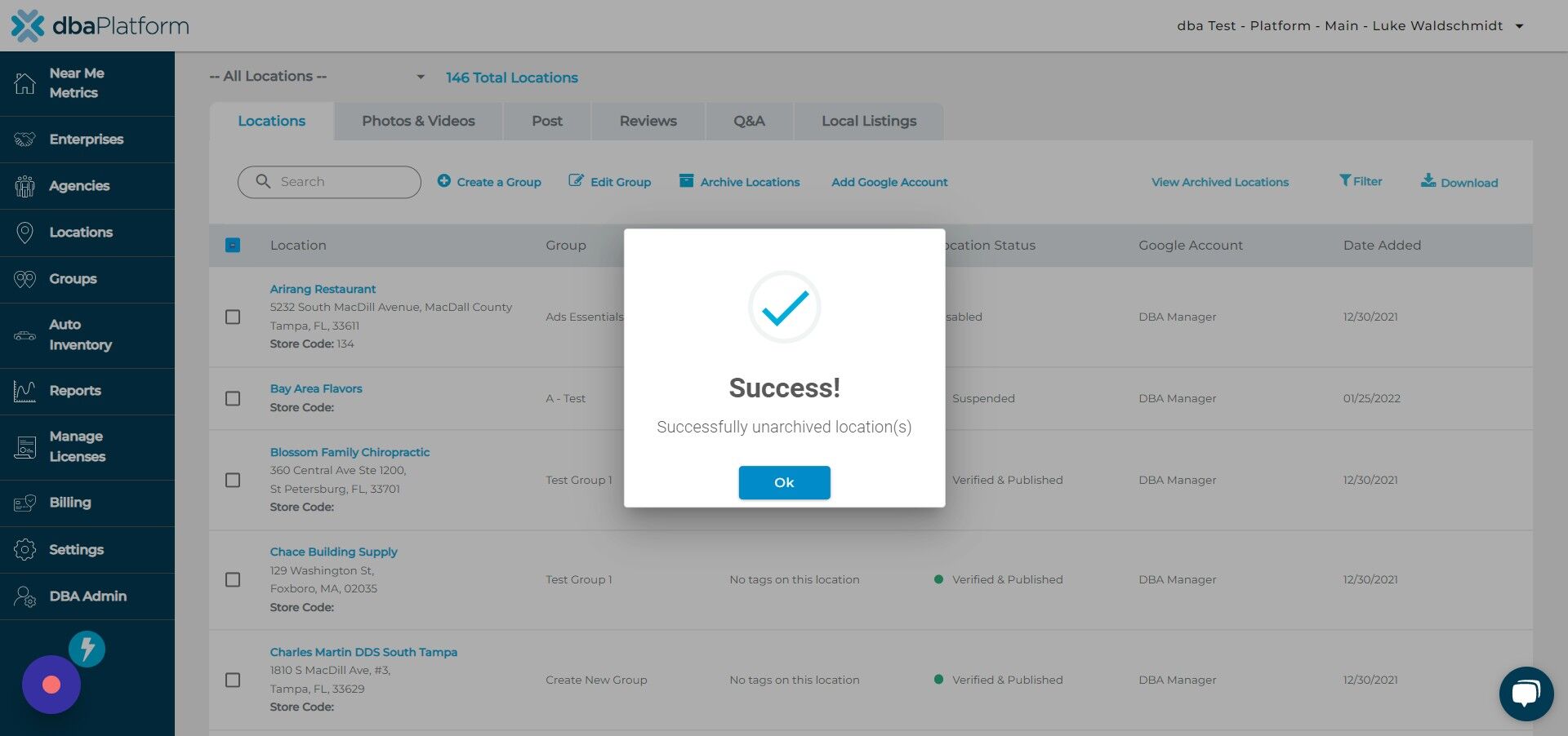 Screenshot of: Click "Ok"