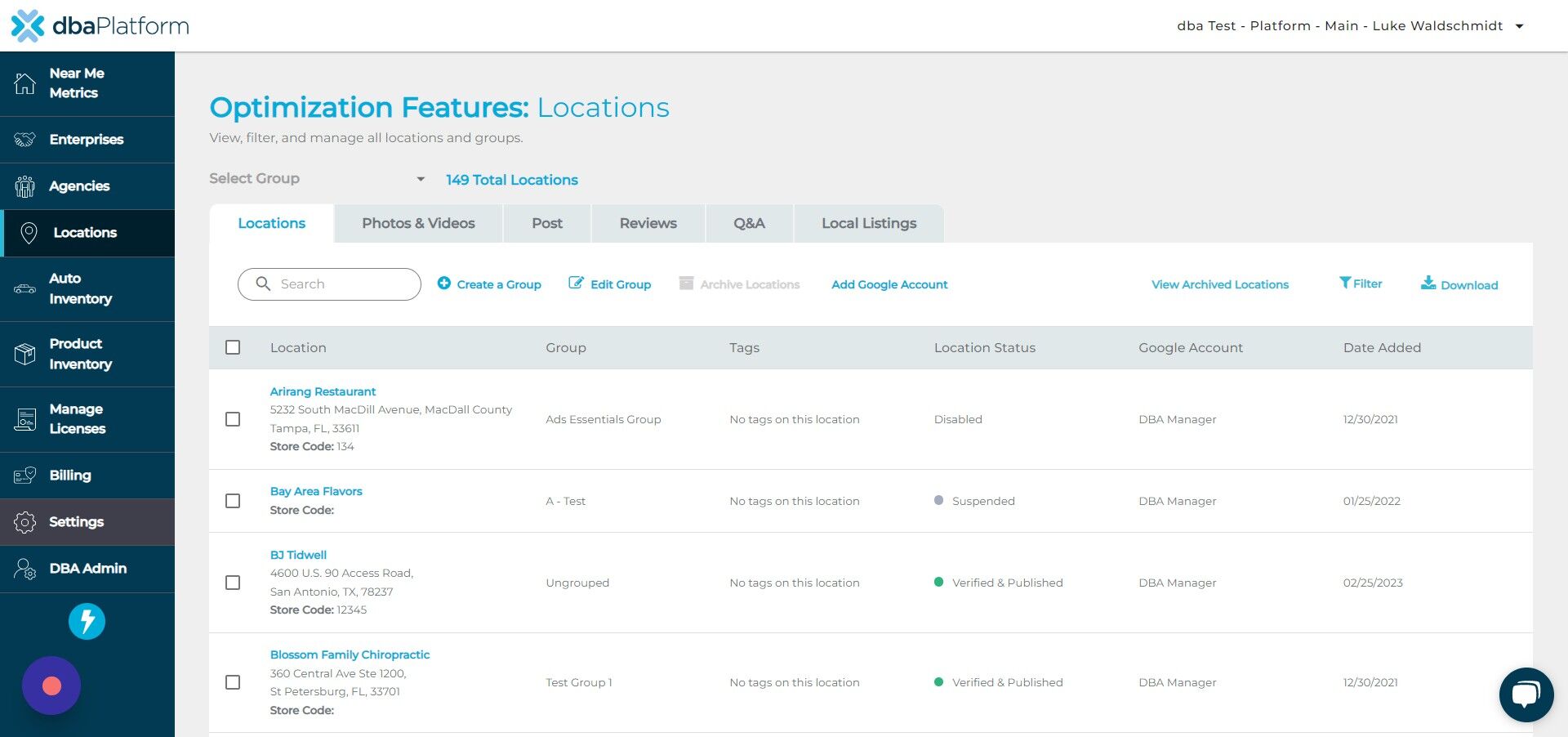 Screenshot of: Click "Settings"