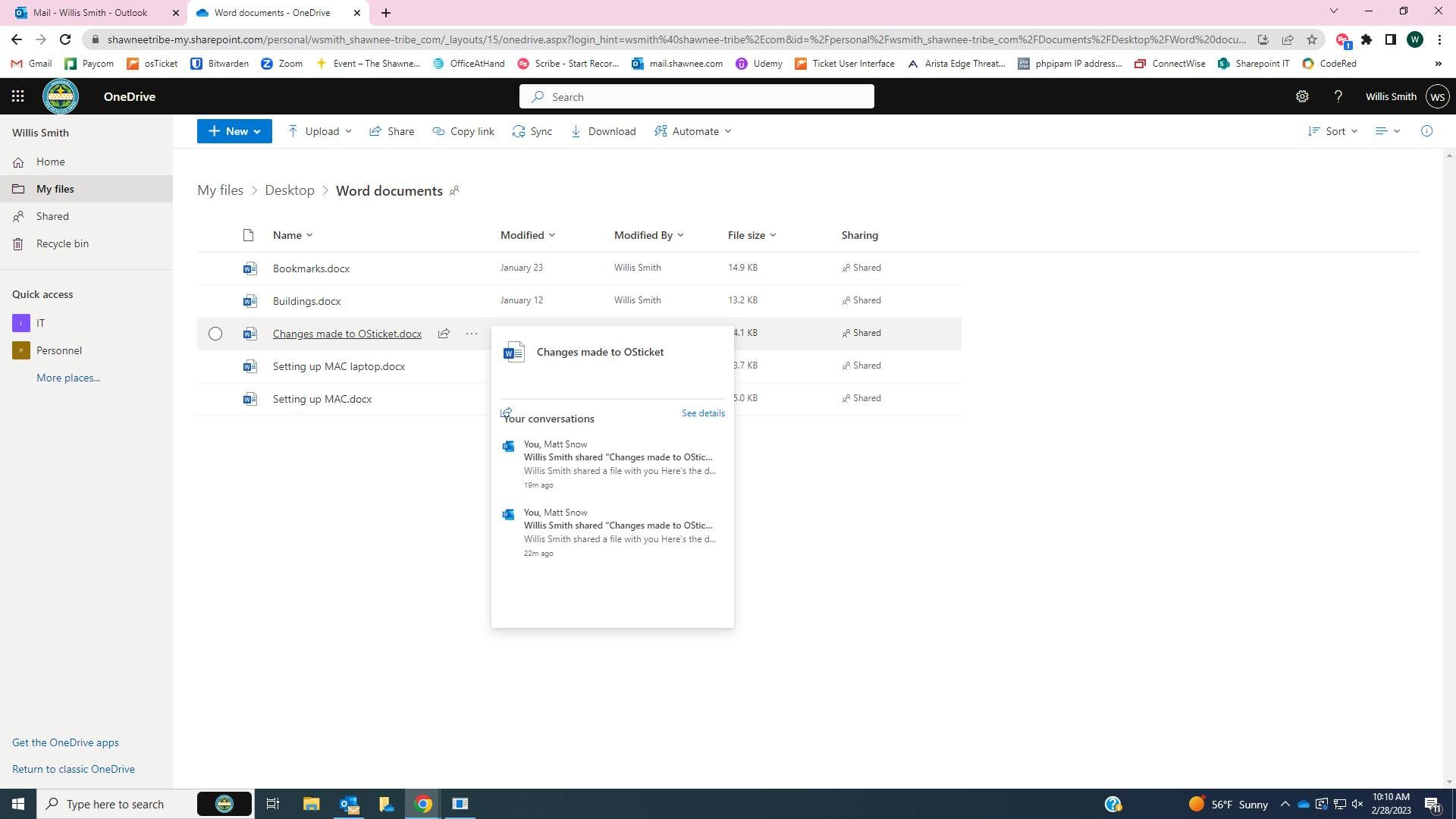 Screenshot of: Locate the file or folder you would like to share.