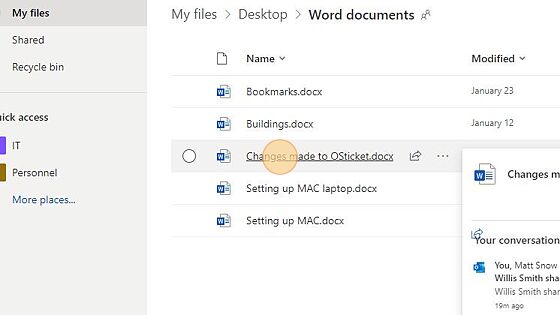 Screenshot of: Locate the file or folder you would like to share.