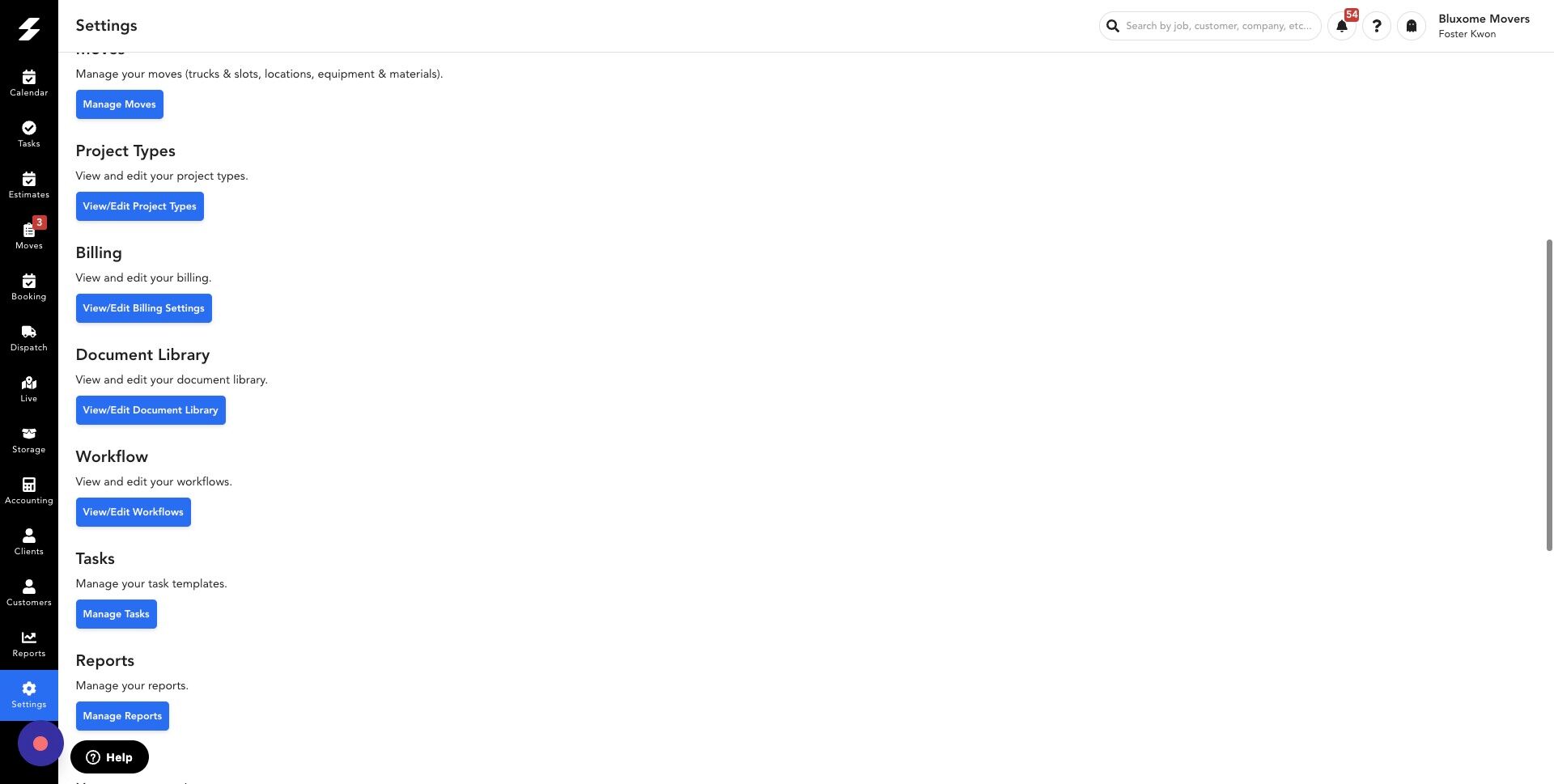 Screenshot of: Under Settings click "View/Edit Document Library"