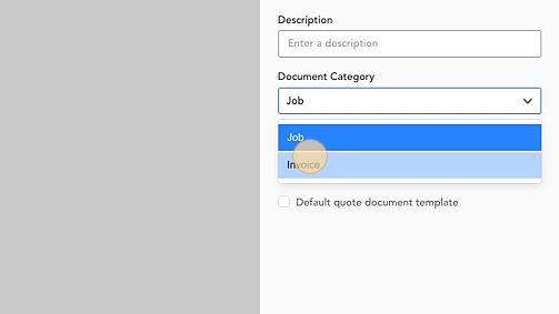 Screenshot of: Under Document Category, select "Invoice"