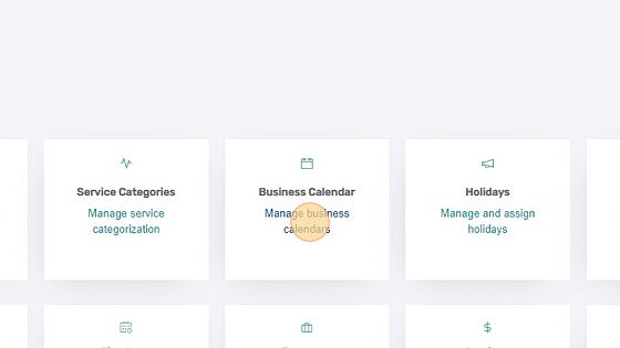 Screenshot of: Click Business Calendar