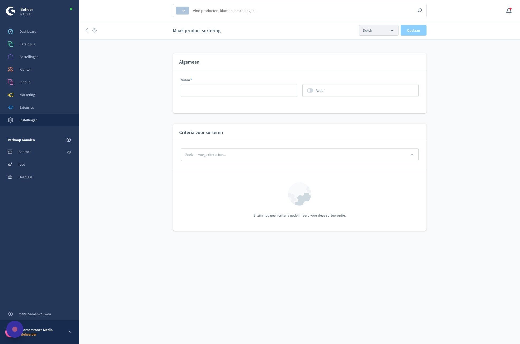 Screenshot of: Klik "Instellingen"