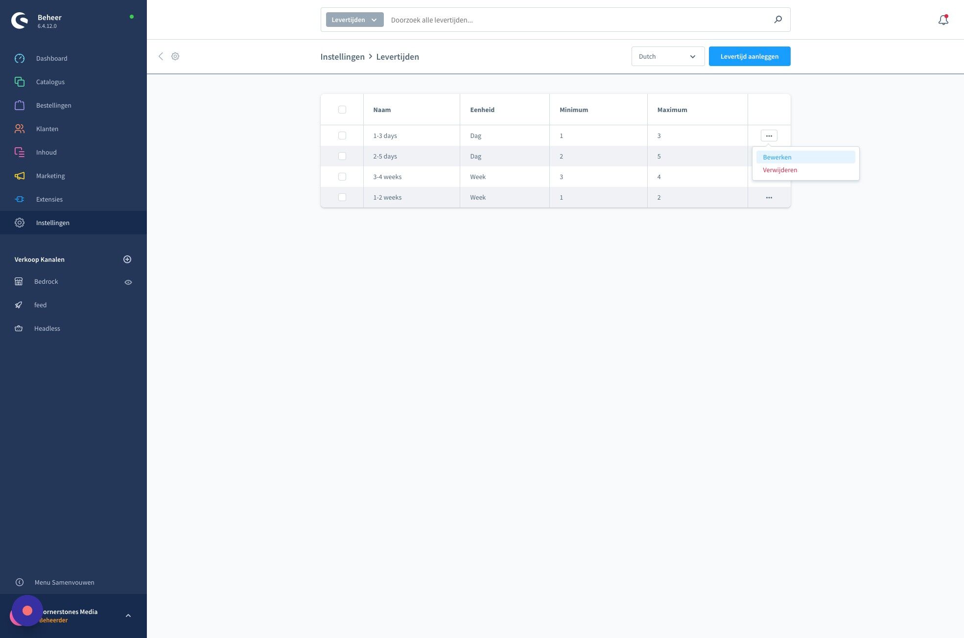 Screenshot of: Klik "Bewerken"