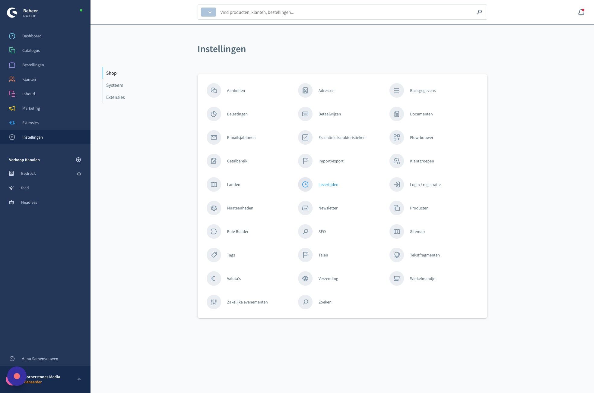 Screenshot of: Klik "Levertijden"