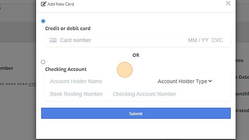 Screenshot of: Click "Checking Account
 
Account Holder Type
Individual
Company"