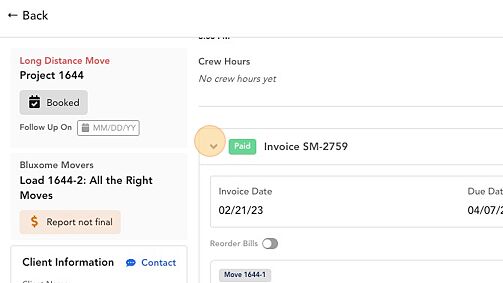 Screenshot of: Navigate to invoice and confirm status is "Paid"