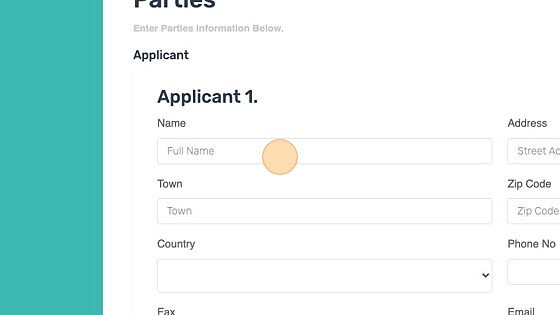 Screenshot of: Enter the Applicant(s) details.