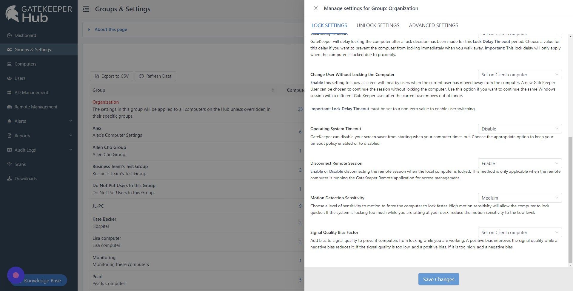 Screenshot of: Click "Save Changes"