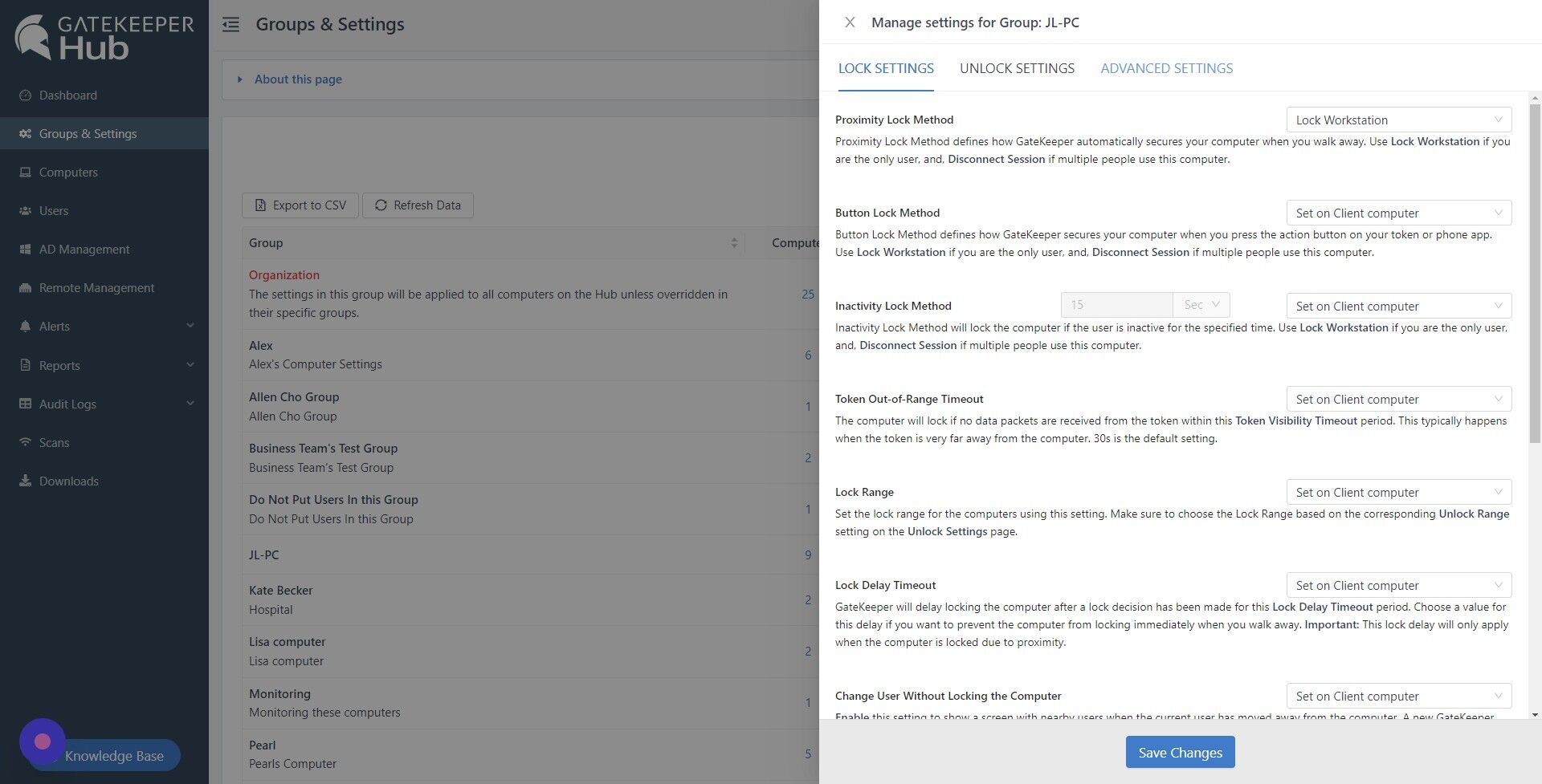 Screenshot of: Click "ADVANCED SETTINGS"
