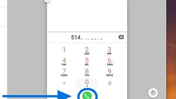 Screenshot of: Une fois le numéro composé, appuyez sur le bouton vert avec le logo du téléphone pour passer l'appel.
