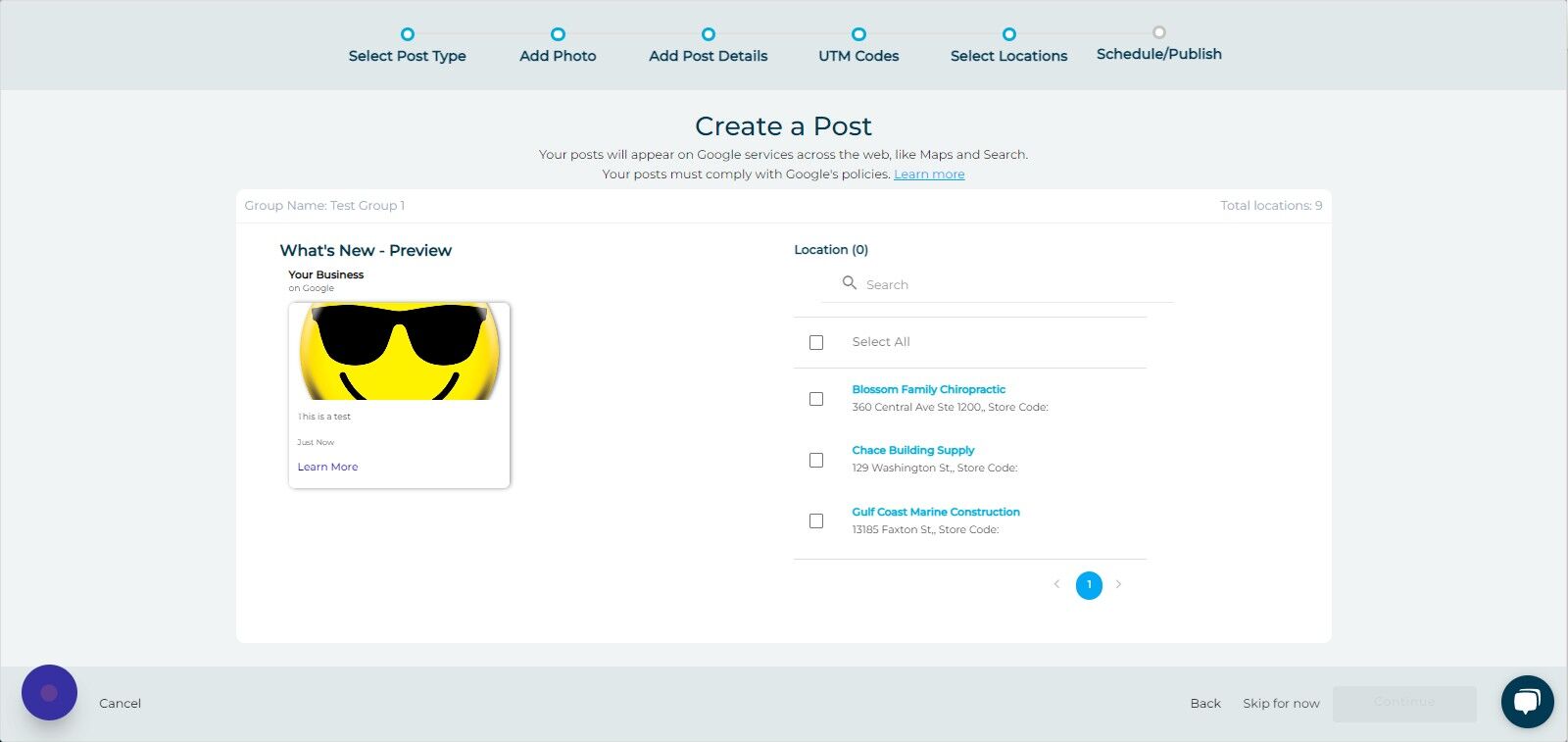 Screenshot of: Click "Your Business"