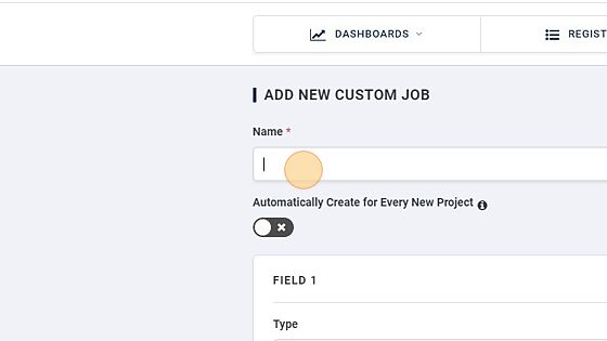 Screenshot of: Enter a name for the Custom Job such as 'Site Inspection'.