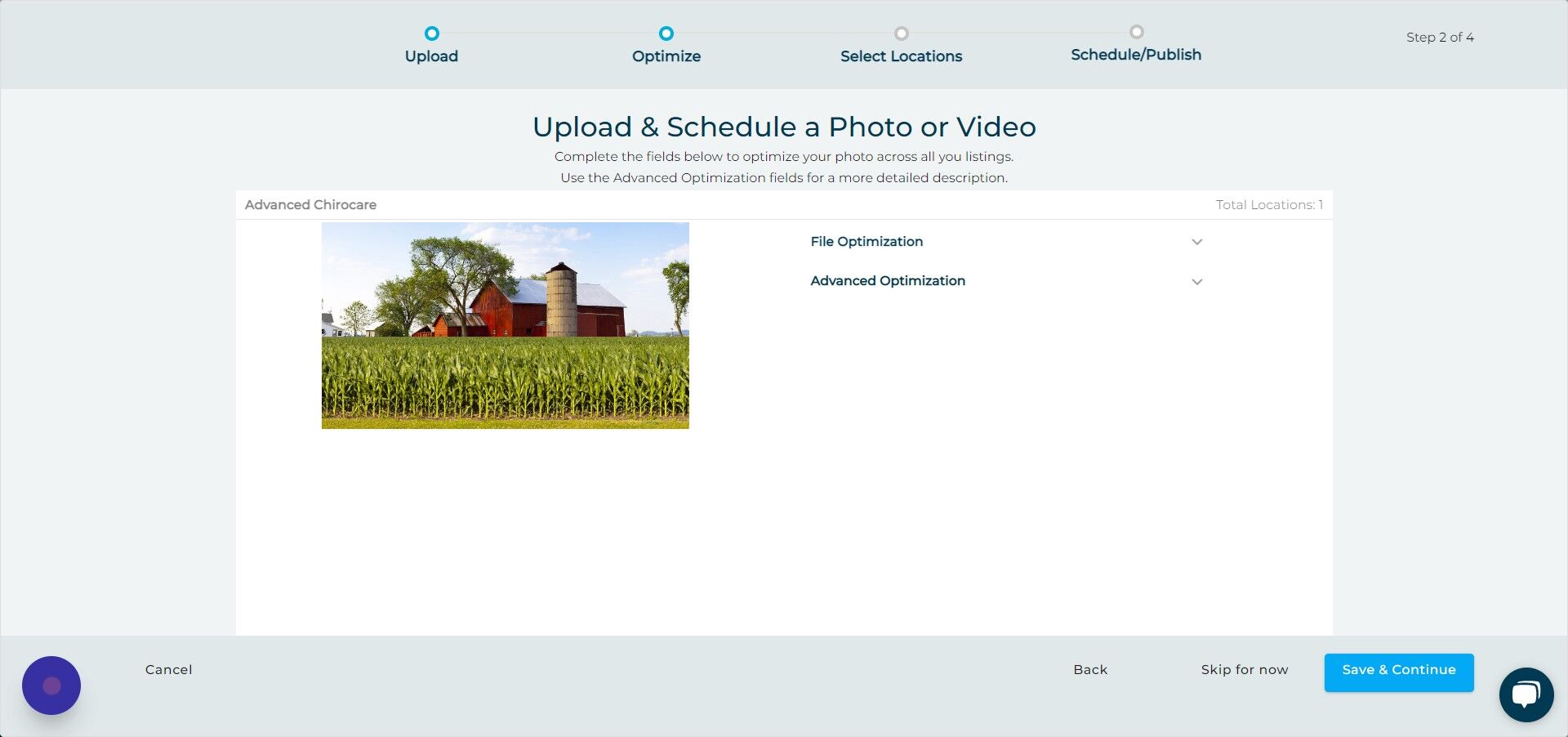 Screenshot of: Click "File Optimization"