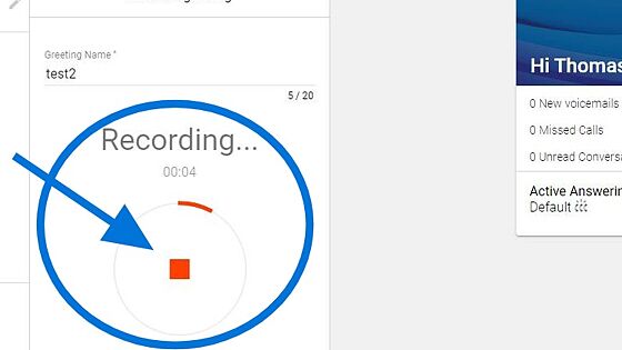 Screenshot of: When you see the time, it means that the recording has started. Once you have finished, press the red square.