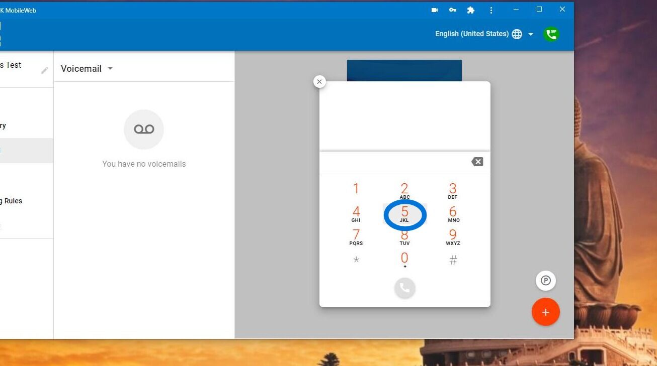 Screenshot of: Dial the phone number you wish to reach.