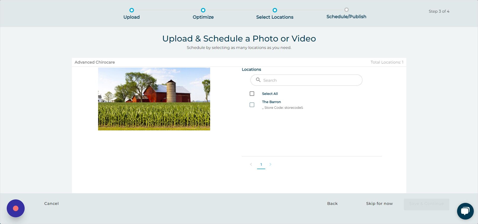 Screenshot of: Click here.