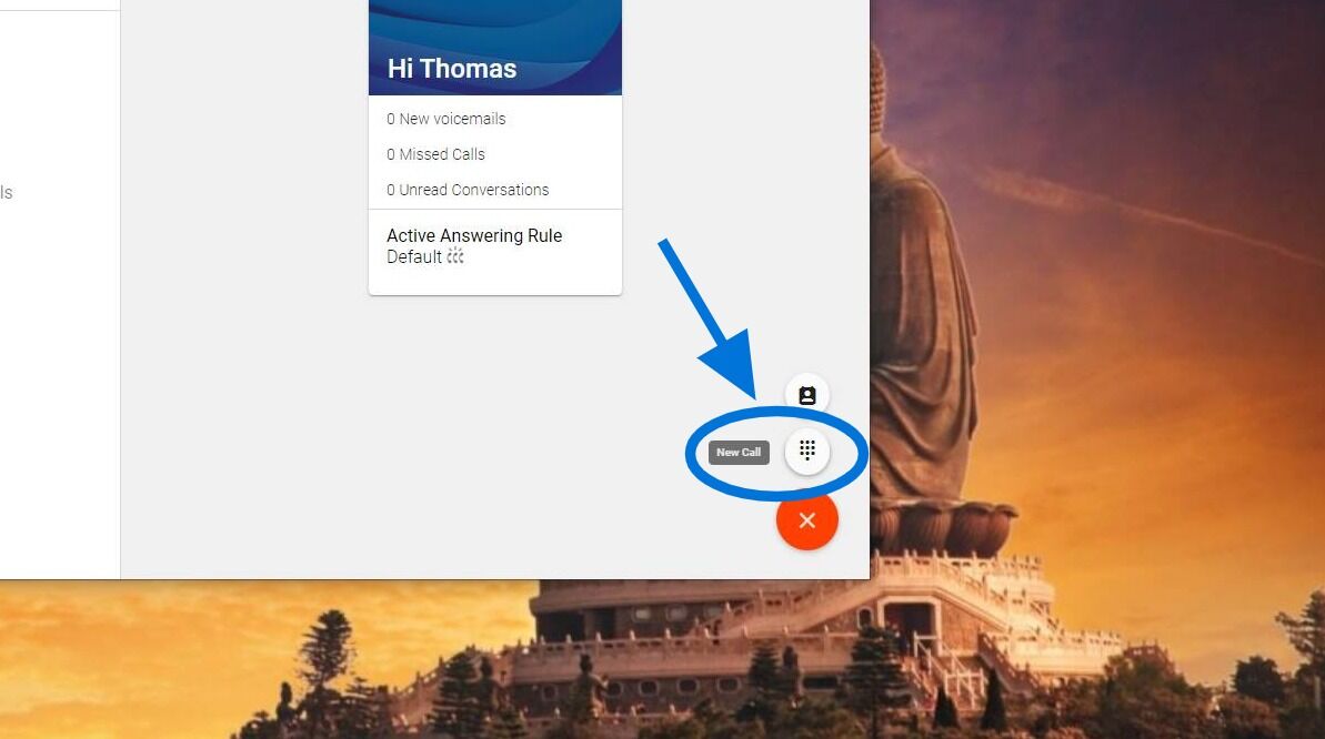 Screenshot of: Click on "New Call"