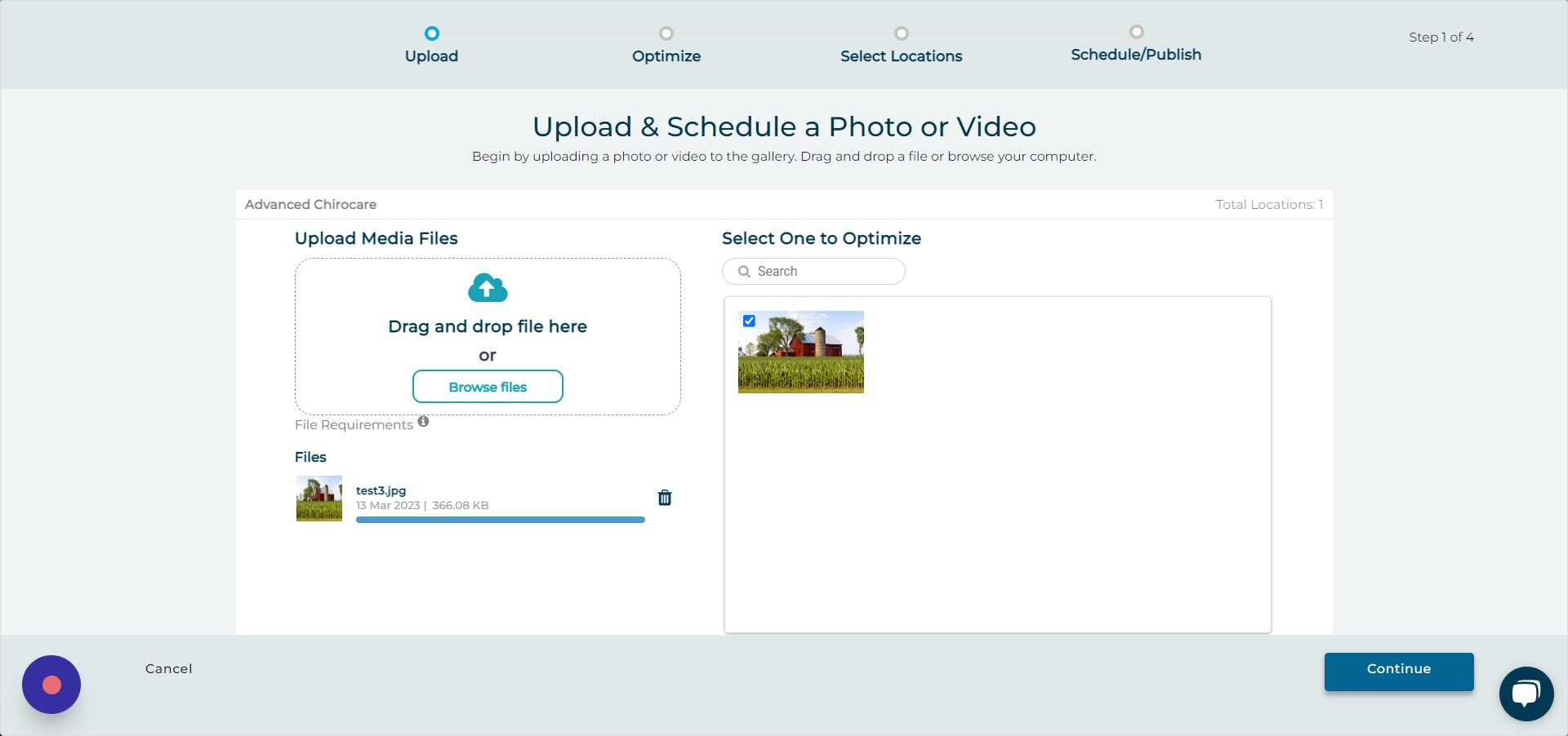 Screenshot of: Click "Continue"