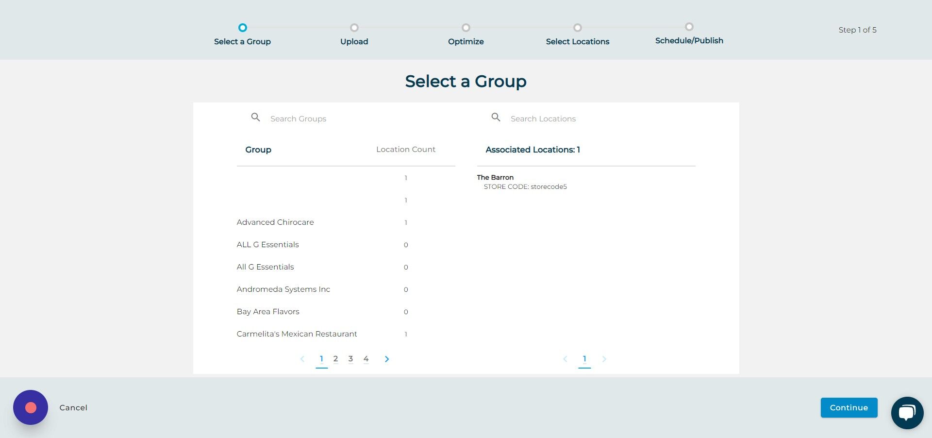 Screenshot of: Click "Continue"