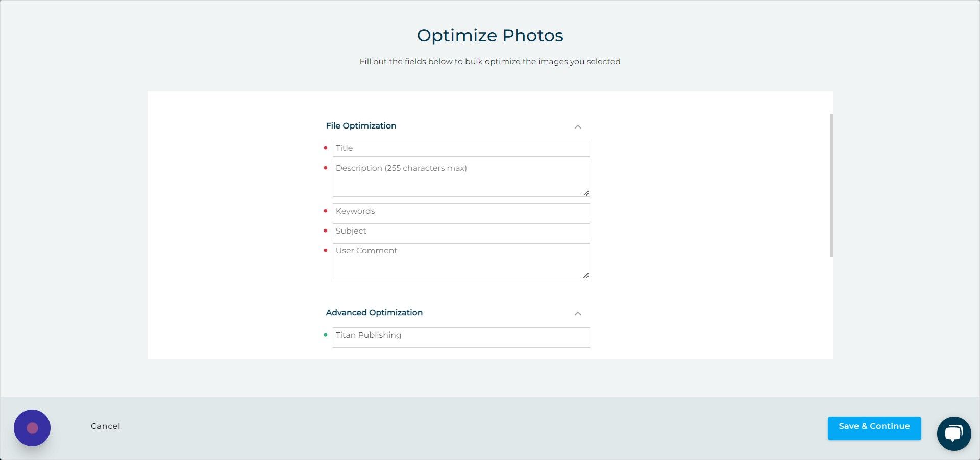 Screenshot of: Click the "Title" field.