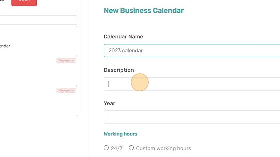 Screenshot of: Enter calendar description