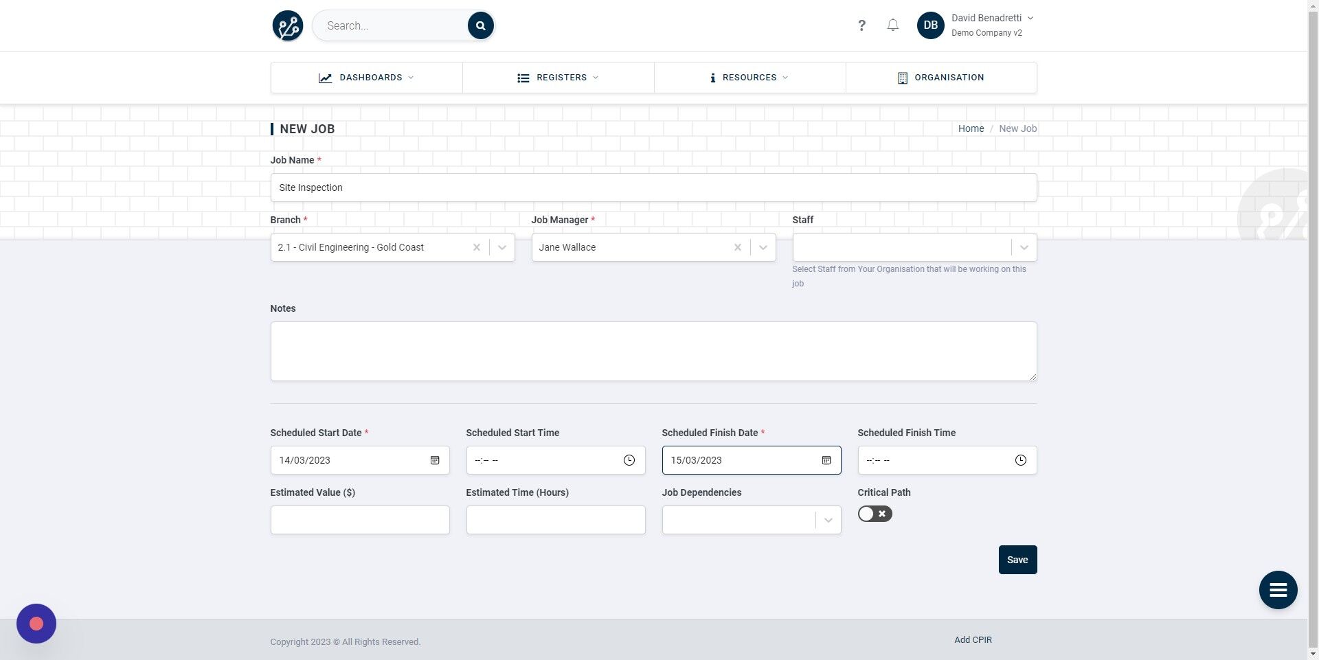 Screenshot of: Click "Save"