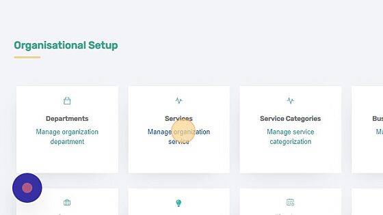 Screenshot of: Click Services