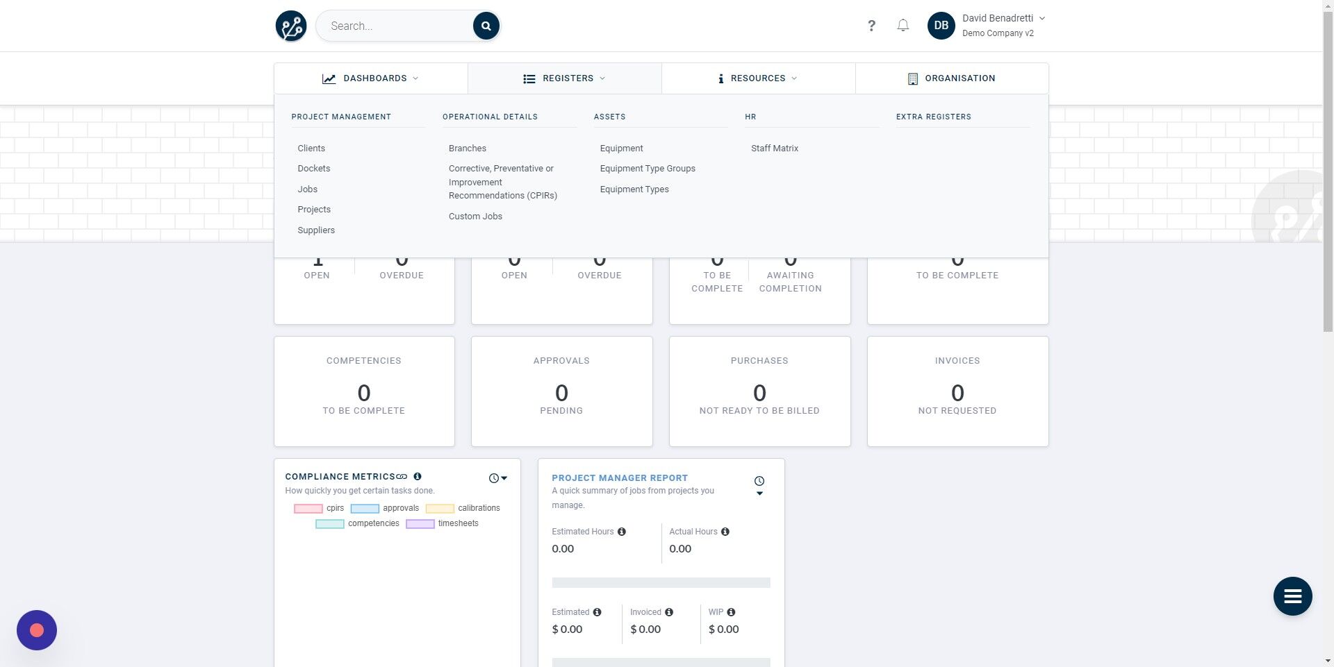 Screenshot of: Click "REGISTERS"