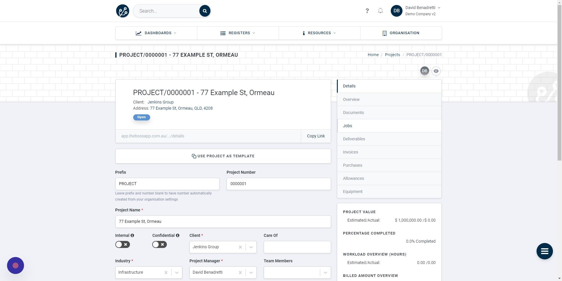 Screenshot of: Click "Jobs"